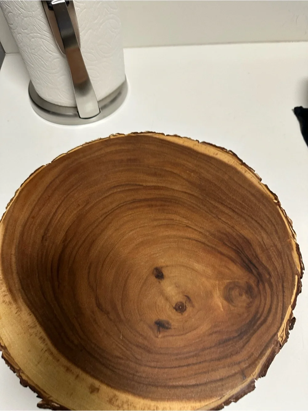 Handcrafted Brown Live-Edge Wood Serving Platter